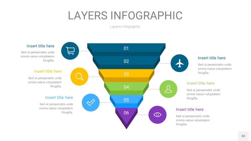 四色3D分层PPT信息图48