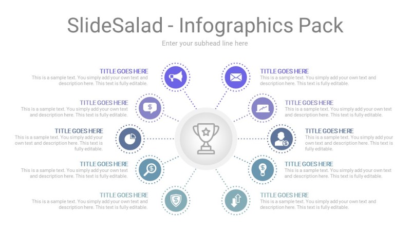 紫蓝色并列关系PPT信息可视化图表3