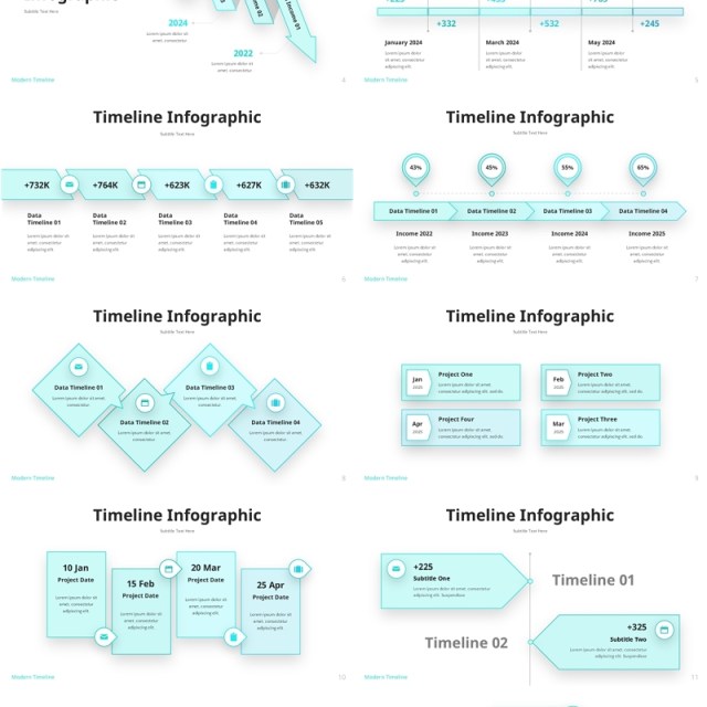 时间轴时间线发展PPT模板Modern Timeline