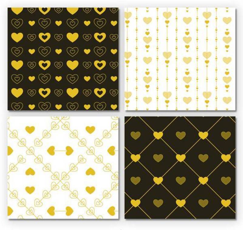 金色爱心无缝背景