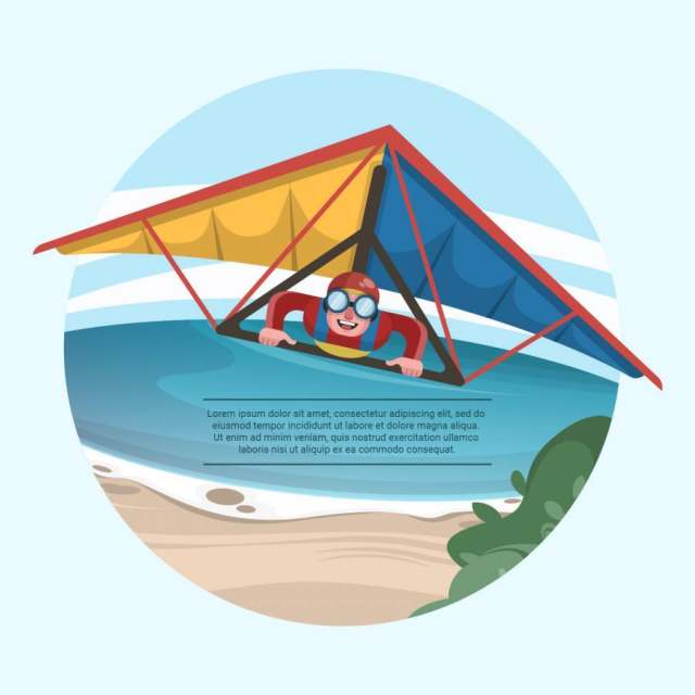海滩滑翔机矢量图