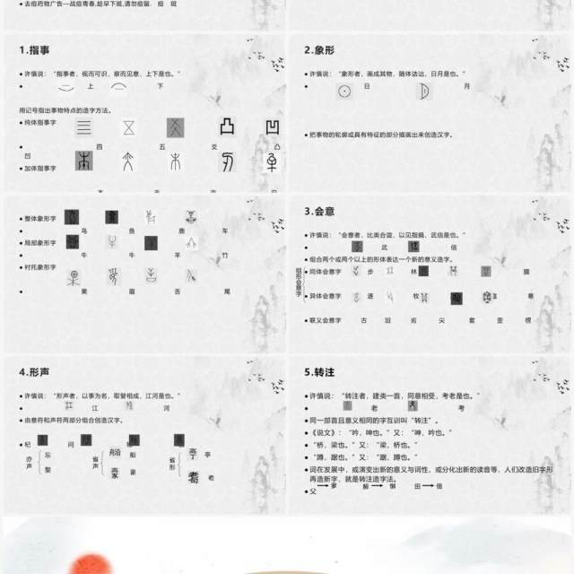 中国风有趣的汉字课件说课PPT模板 中国风有趣的汉字课件说课PPT模板