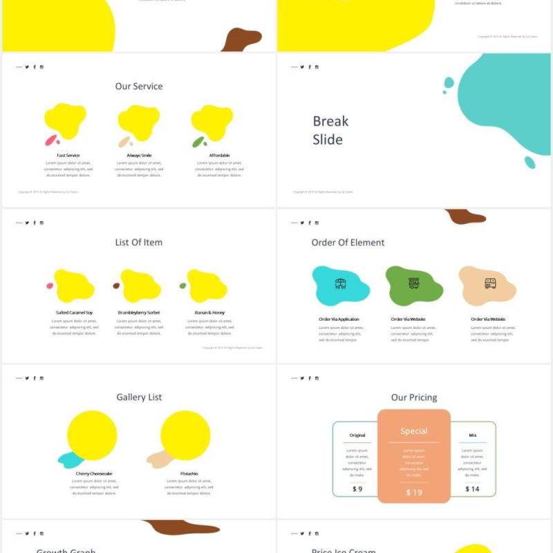 创意冰淇淋图形图片版式设计PPT素材Ice Cream Powerpoint Template