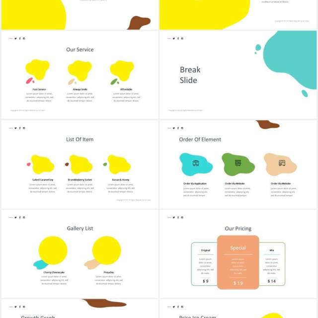 创意冰淇淋图形图片版式设计PPT素材Ice Cream Powerpoint Template