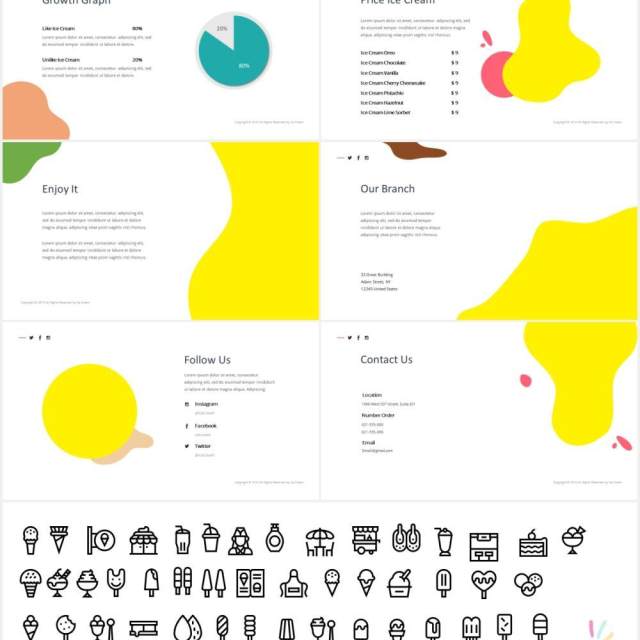 创意冰淇淋图形图片版式设计PPT素材Ice Cream Powerpoint Template 创意冰淇淋图形图片版式设计PPT素材Ice Cream Powerpoint Template