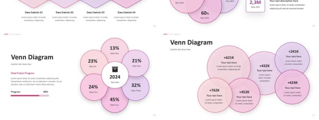 韦恩图文氏图PPT模板信息图Venn Diagram