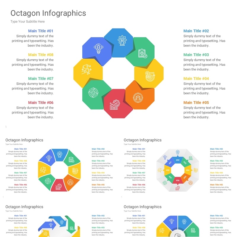 八角形信息图PPT模板Octagon Infographics