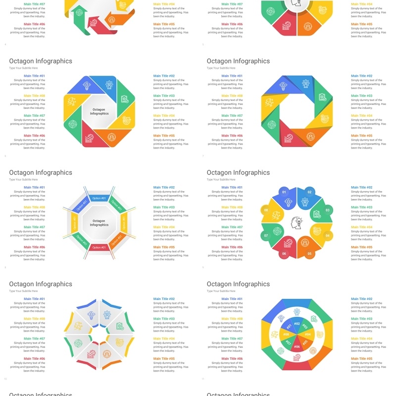 八角形信息图PPT模板Octagon Infographics