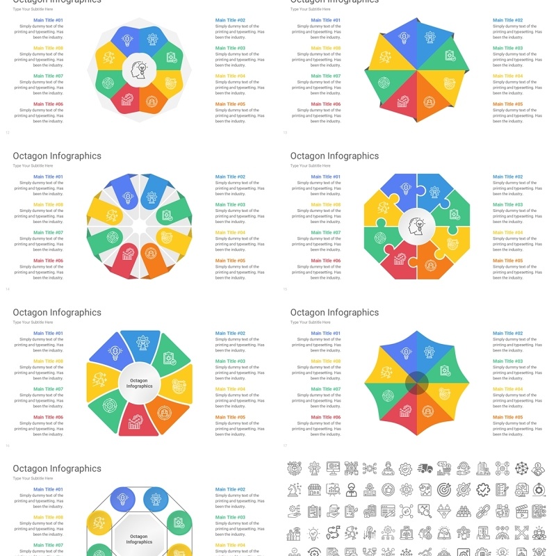 八角形信息图PPT模板Octagon Infographics