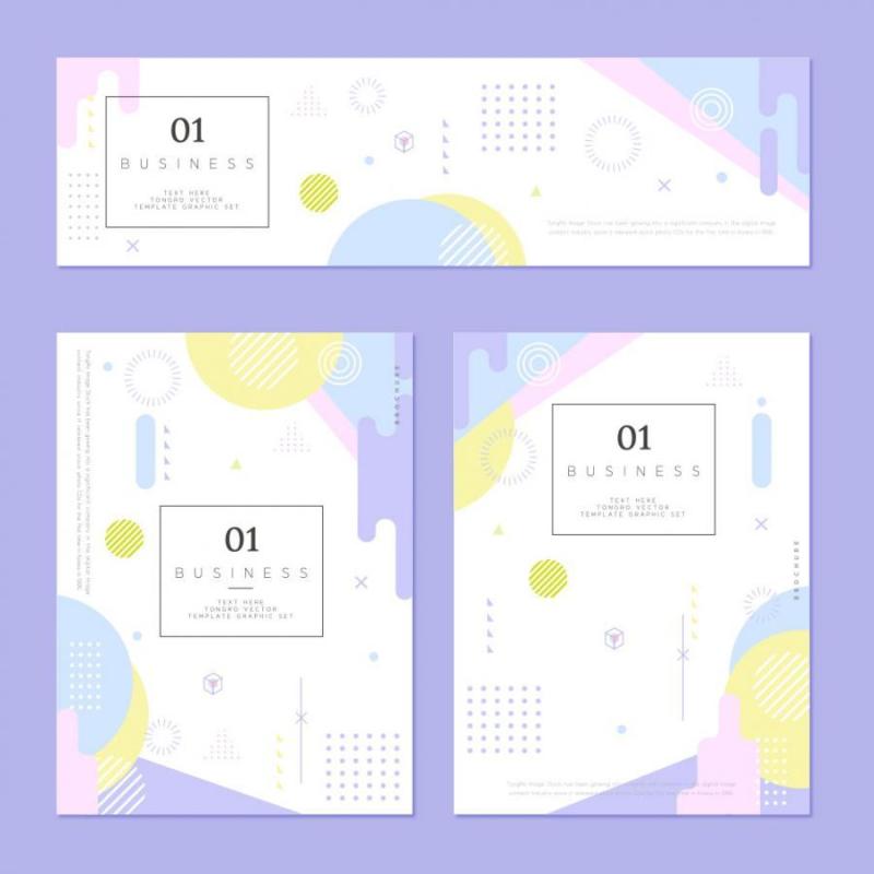 11款夏季高端几何创意小清新风格促销活动海报模板矢量设计素材