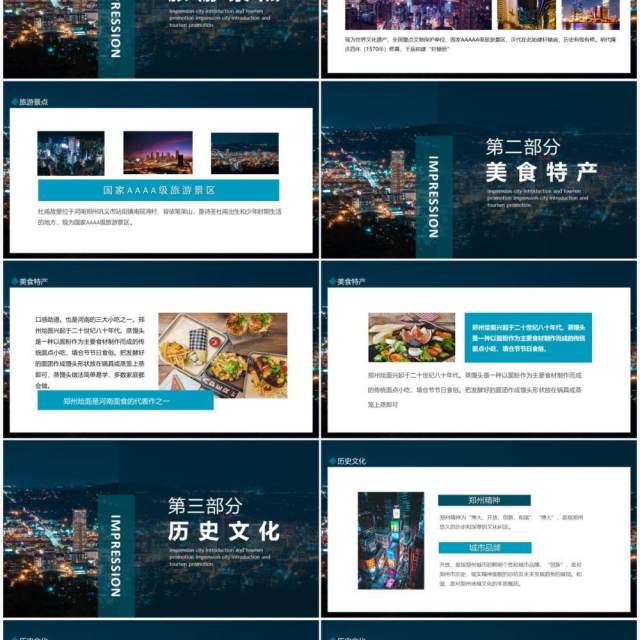 郑州印象城市介绍旅游推介动态PPT模板