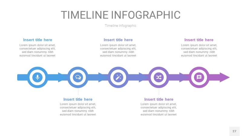 紫蓝色时间轴PPT信息图27