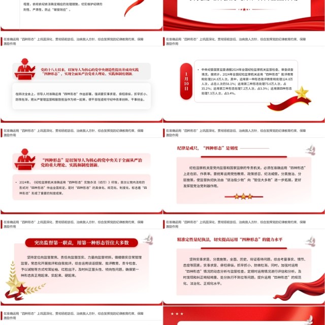 红色简约风全面加强党的纪律建设PPT模板 红色简约风全面加强党的纪律建设PPT模板