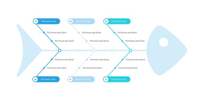 蓝色鱼骨图PPT图表-2