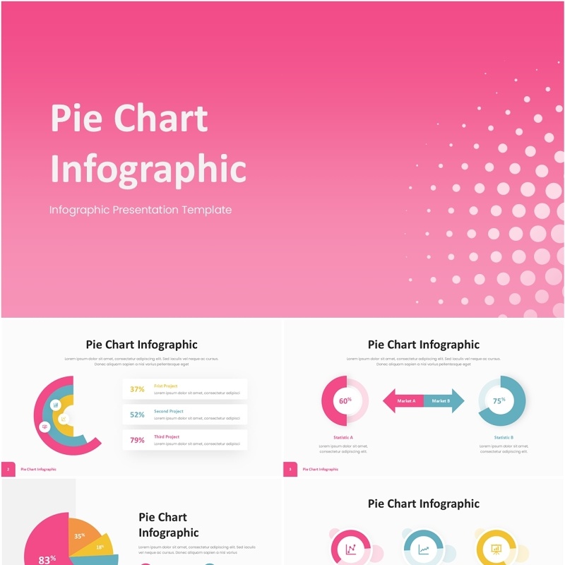 圆饼图PPT信息图表模板Pie Chart Infographic