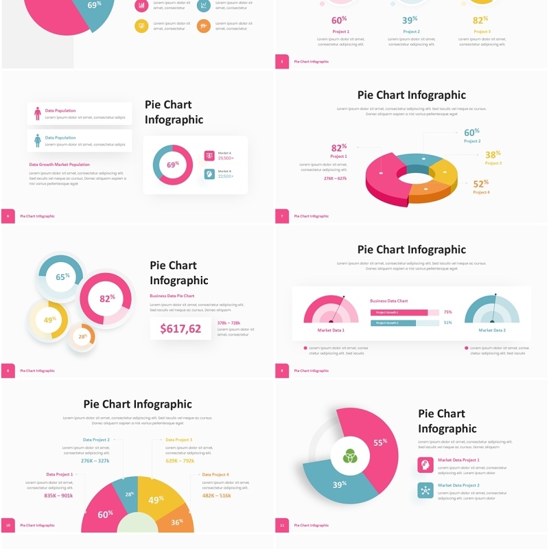 圆饼图PPT信息图表模板Pie Chart Infographic