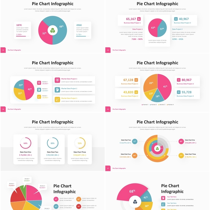 圆饼图PPT信息图表模板Pie Chart Infographic
