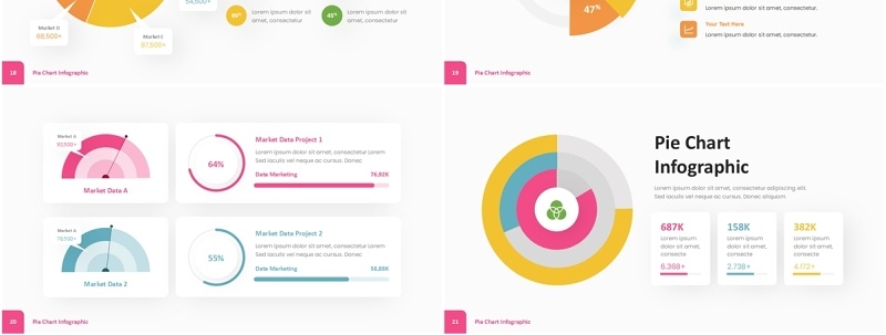 圆饼图PPT信息图表模板Pie Chart Infographic