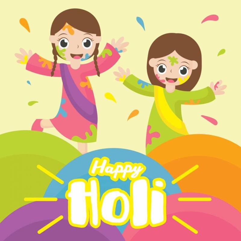 快乐的洒红节矢量