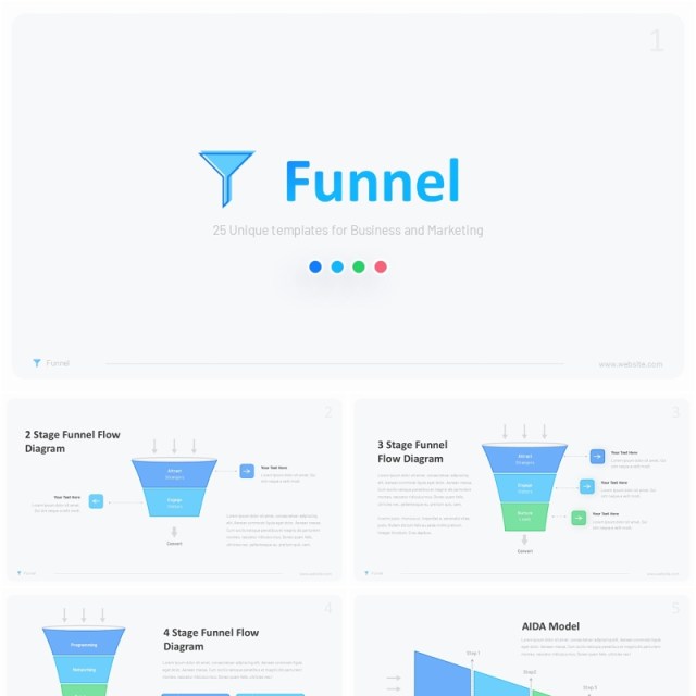 销售漏斗图信息图表PPT模板Funnel Infographic Template