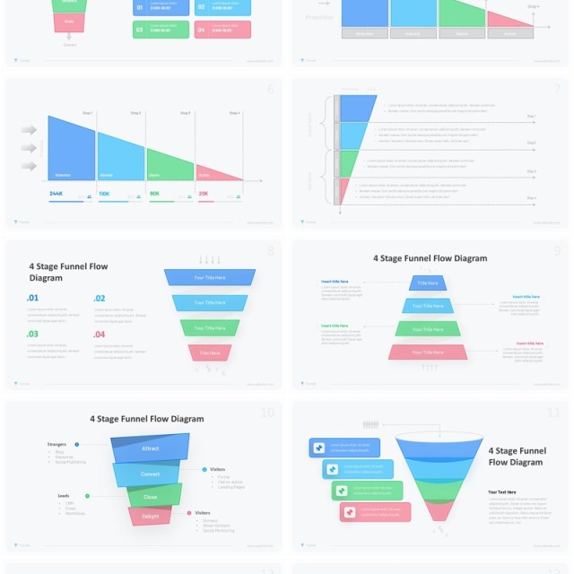 销售漏斗图信息图表PPT模板Funnel Infographic Template