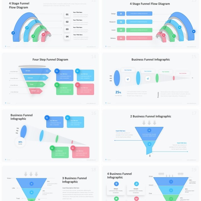 销售漏斗图信息图表PPT模板Funnel Infographic Template