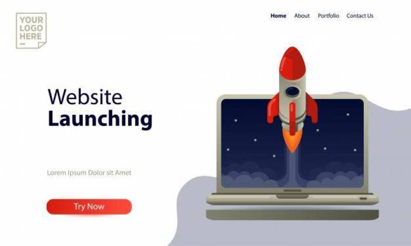 Landing page template website launching