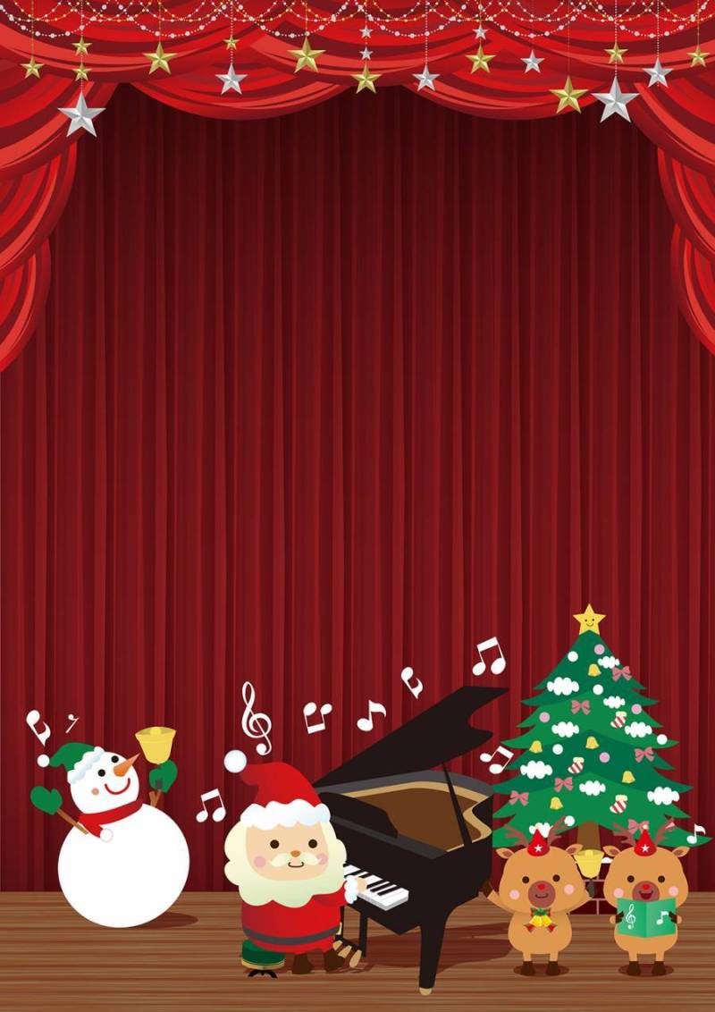圣诞老人的钢琴音乐会帧垂直