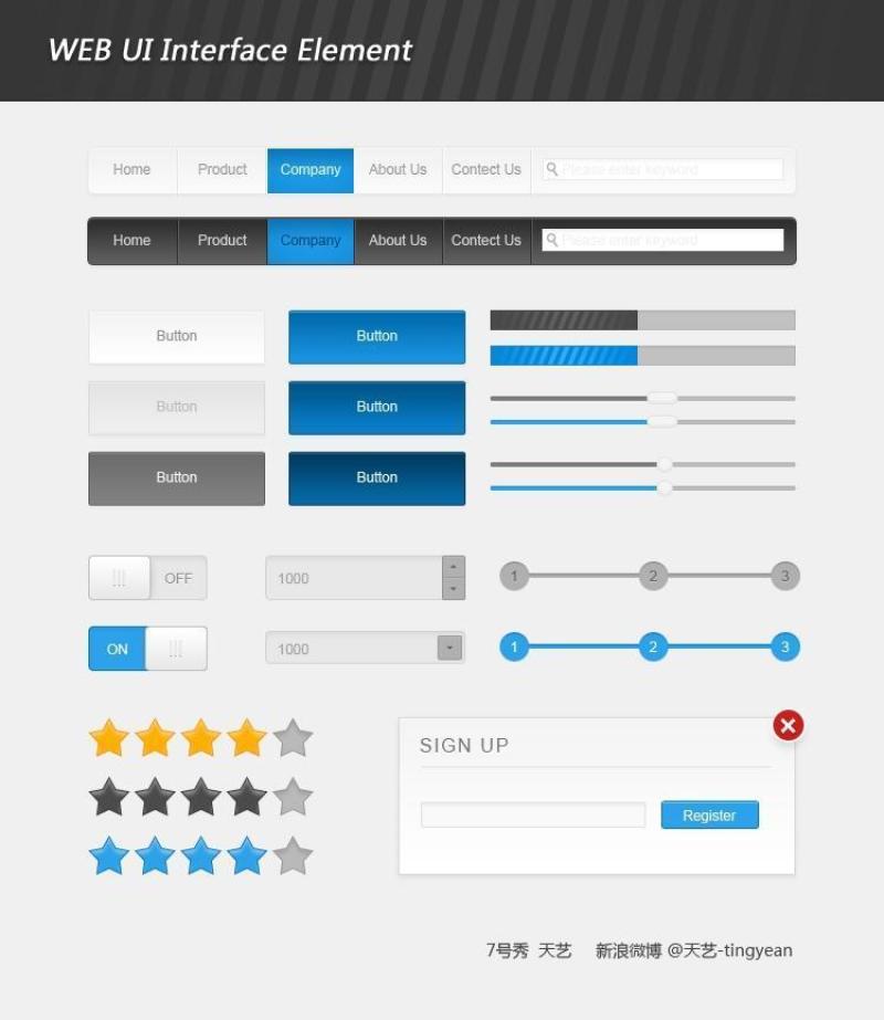 蓝色&nbsp;WEB&nbsp;UI&nbsp;&nbsp;网页UI