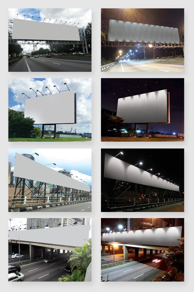 户外公路广告牌灯箱海报设计展示样机素材 户外公路广告牌灯箱海报设计展示样机素材
