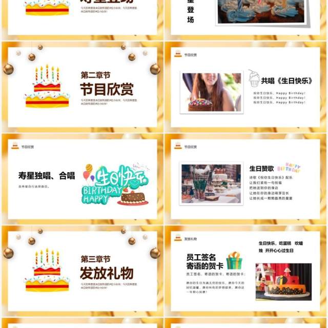 黄色简约企业员工生日会PPT动态模板 黄色简约企业员工生日会PPT动态模板