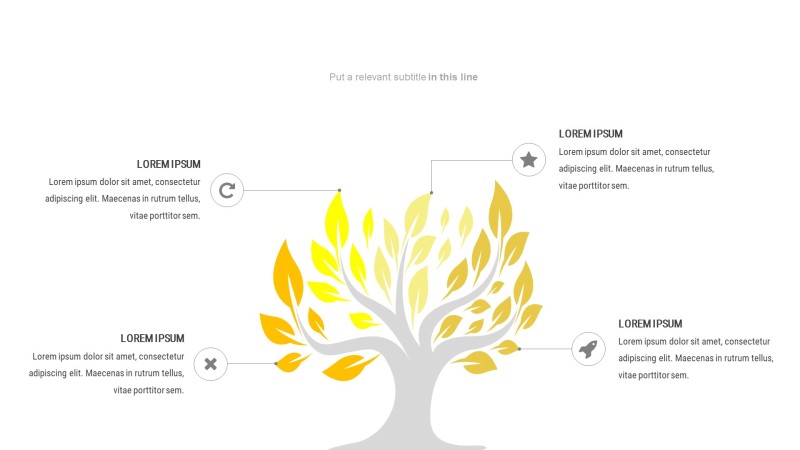 黄色关联关系PPT图表-23
