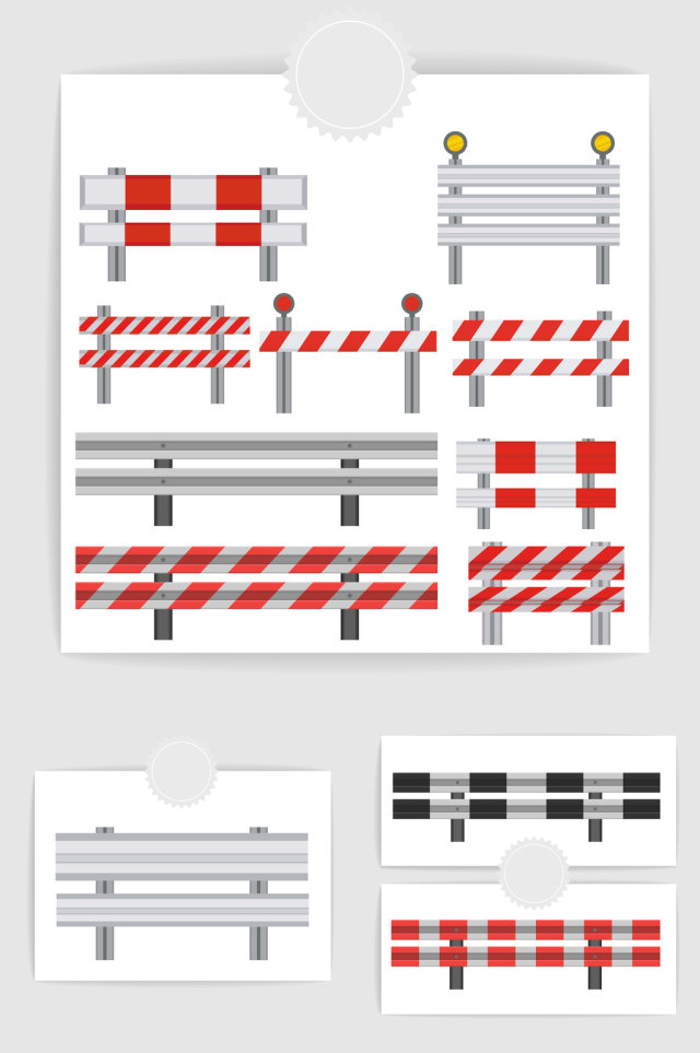 矢量城市道路路障护栏