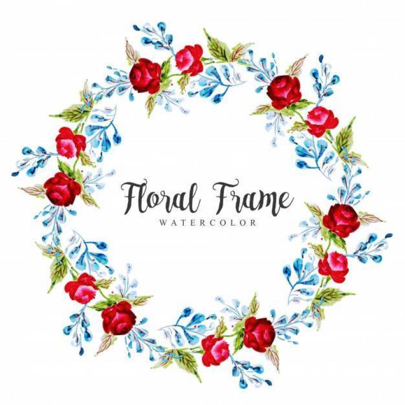 Watercolor Floral Frame Background