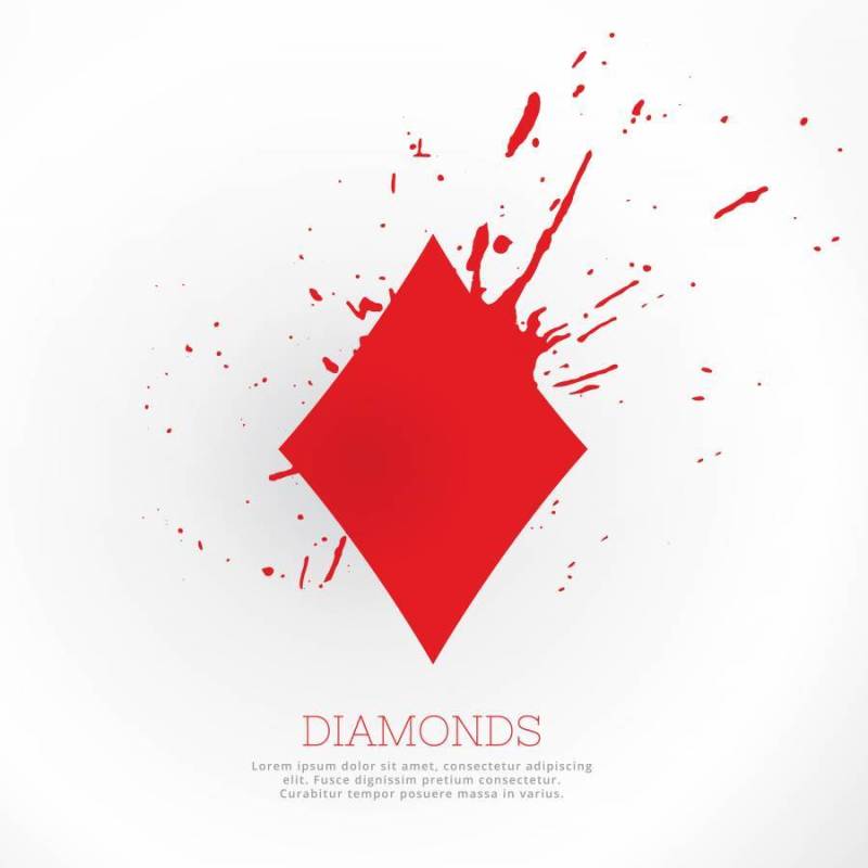 与墨水飞溅的钻石形状