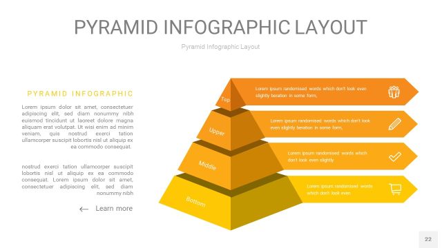 渐变黄色3D金字塔PPT信息图表22 渐变黄色3D金字塔PPT信息图表22