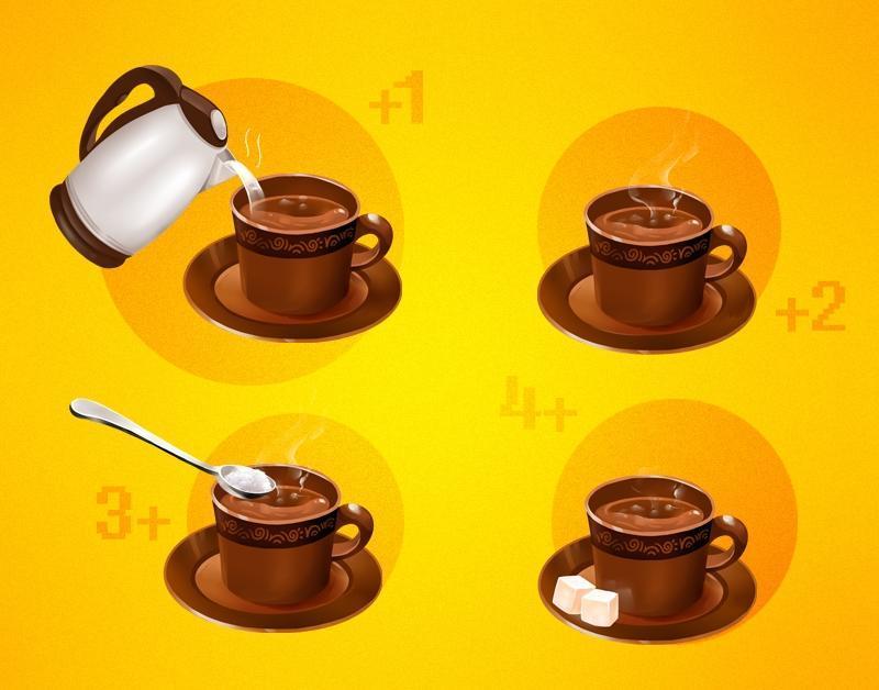 手绘商业素材咖啡冲剂使用方法&nbsp;&nbsp;PSD分层