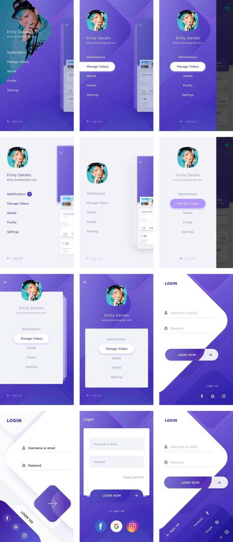 Tida 侧边栏导航和登录界面