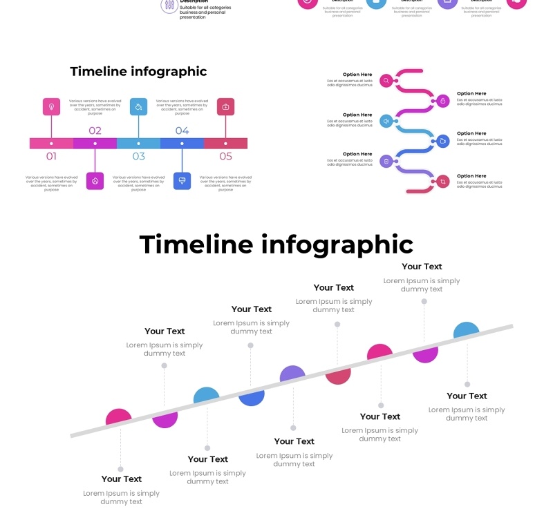 时间轴信息图表PPT模板Timeline infographic