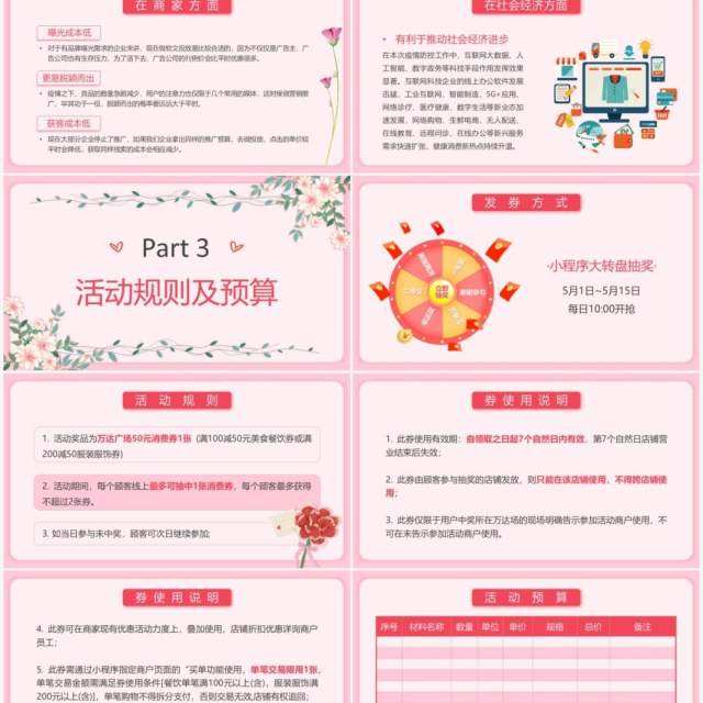 粉色小清新母亲节线上购物活动策划PPT模板 粉色小清新母亲节线上购物活动策划PPT模板