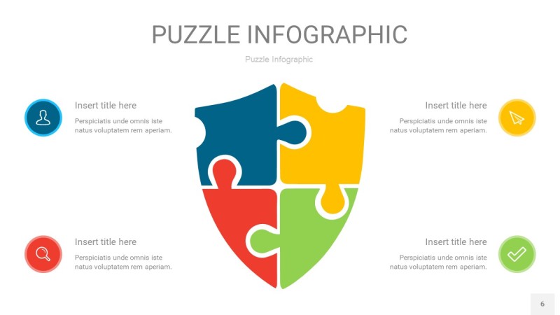 多彩色拼图PPT图表6
