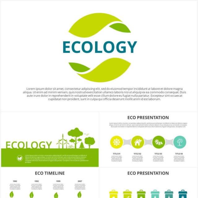 绿色生态信息图形PPT素材Ecology