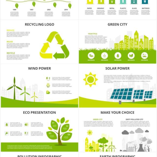 绿色生态信息图形PPT素材Ecology