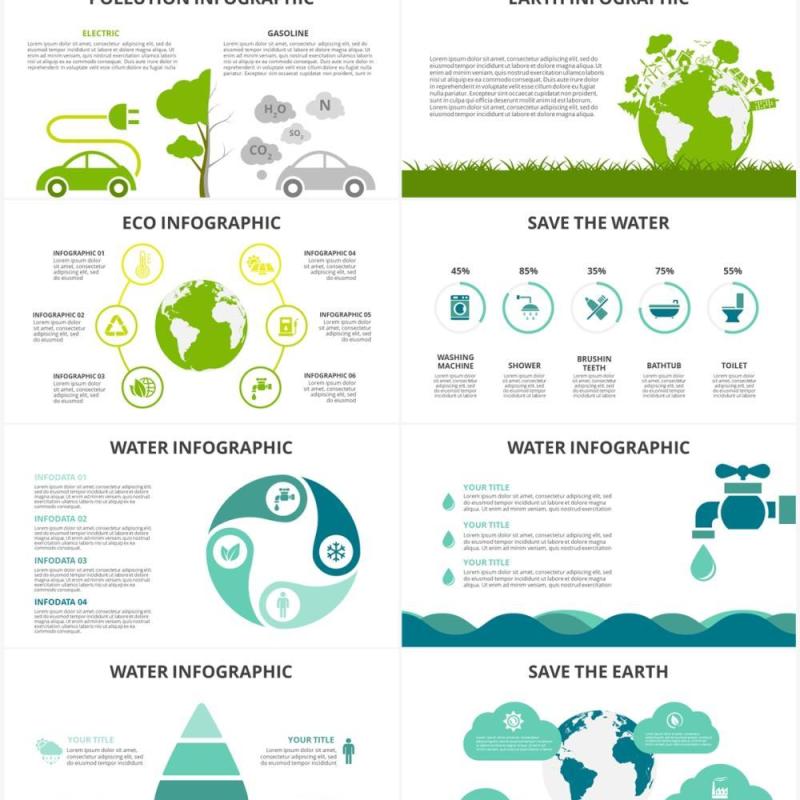 绿色生态信息图形PPT素材Ecology