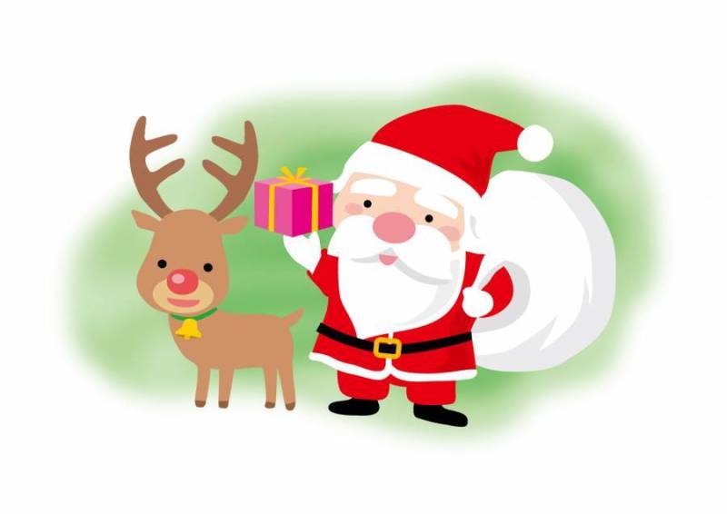 圣诞老人和驯鹿的圣诞节