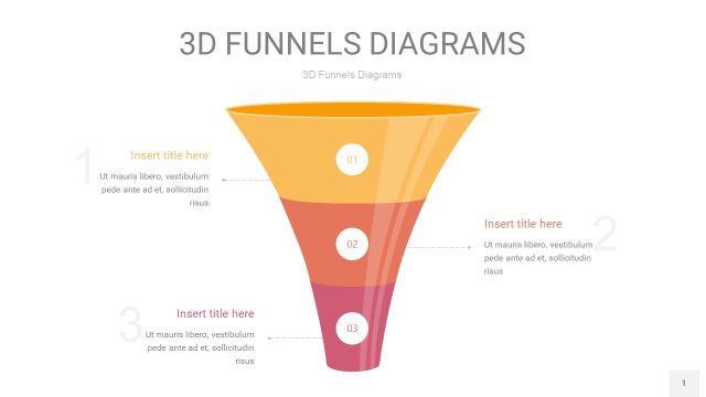 橙色系3D漏斗PPT信息图表1