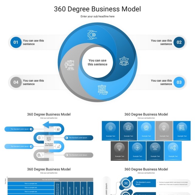 360度商业模式信息图PPT模板素材 Degree Business Model