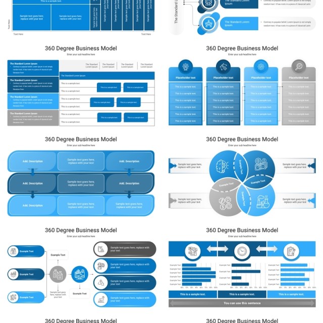 360度商业模式信息图PPT模板素材 Degree Business Model