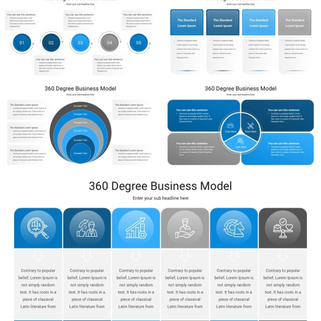 360度商业模式信息图PPT模板素材 Degree Business Model