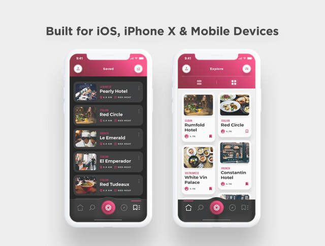 iOS Food＆Restaurants App UI Kit - 适用于Sketch，Photoshop和XD，Scarlett iOS UI工具包